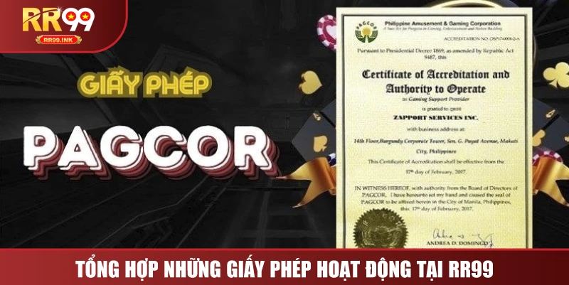 tổng hợp giấy phép hoạt động tại RR99
